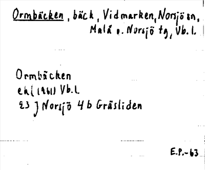 Bild på arkivkortet för arkivposten Ormbäcken