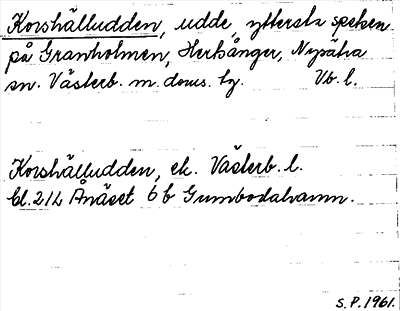 Bild på arkivkortet för arkivposten Korshälludden