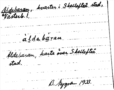 Bild på arkivkortet för arkivposten Aldebaran