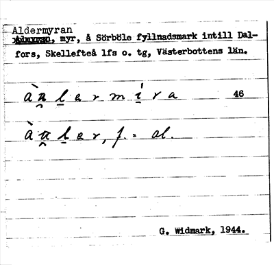 Bild på arkivkortet för arkivposten Aldermyran
