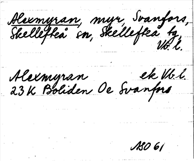 Bild på arkivkortet för arkivposten Alexmyran