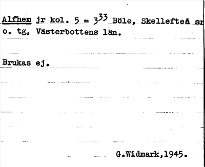 Bild på arkivkortet för arkivposten Alfhem