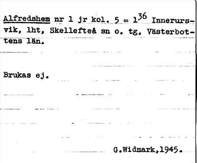Bild på arkivkortet för arkivposten Alfredshem