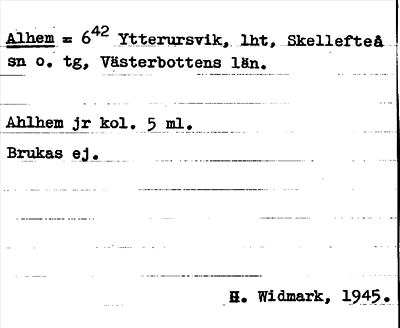 Bild på arkivkortet för arkivposten Alhem
