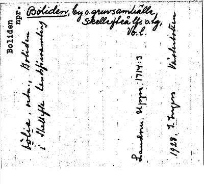 Bild på arkivkortet för arkivposten Boliden