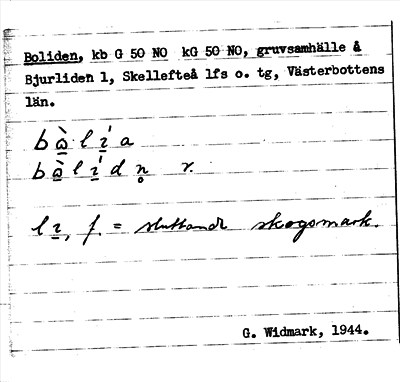 Bild på arkivkortet för arkivposten Boliden