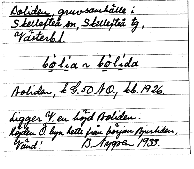 Bild på arkivkortet för arkivposten Boliden