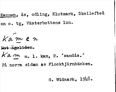 Bild på arkivkortet för arkivposten Kammen