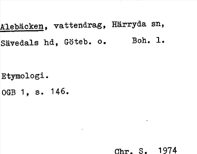 Bild på arkivkortet för arkivposten Alebäcken