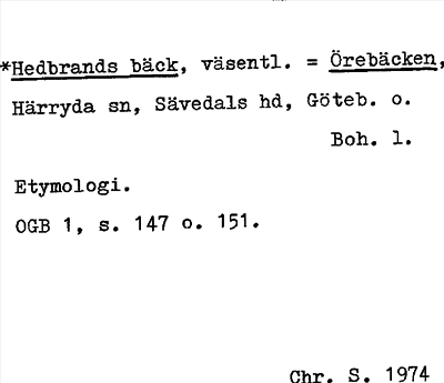 Bild på arkivkortet för arkivposten *Hedbrands bäck, = Örebäcken