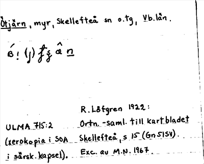 Bild på arkivkortet för arkivposten Ötjärn