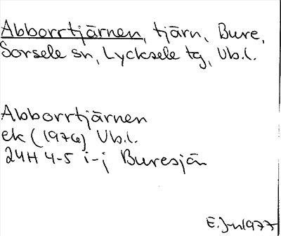 Bild på arkivkortet för arkivposten Abborrtjärnen