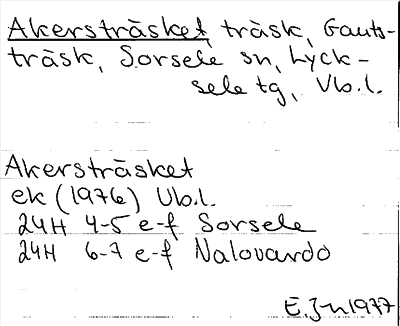 Bild på arkivkortet för arkivposten Akersträsket