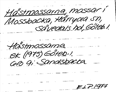 Bild på arkivkortet för arkivposten Hästmossarna