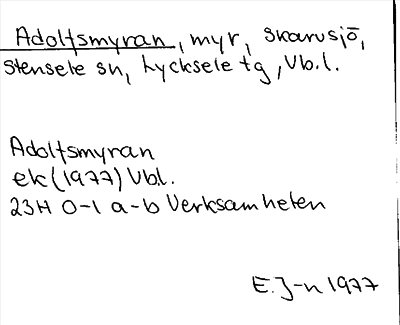 Bild på arkivkortet för arkivposten Adolfsmyran