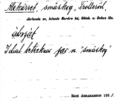Bild på arkivkortet för arkivposten Alekärret