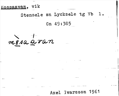 Bild på arkivkortet för arkivposten Mossaavan
