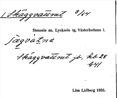 Bild på arkivkortet för arkivposten Skäggvattnet