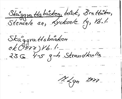 Bild på arkivkortet för arkivposten Skäggvattsbäcken