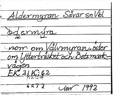 Bild på arkivkortet för arkivposten Aldermyran