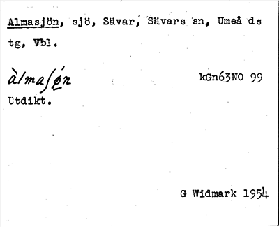 Bild på arkivkortet för arkivposten Almasjön