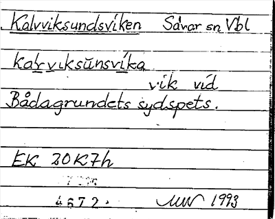 Bild på arkivkortet för arkivposten Kalvviksundsviken