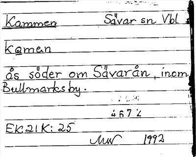 Bild på arkivkortet för arkivposten Kammen