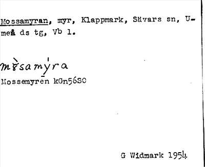 Bild på arkivkortet för arkivposten Mossamyran