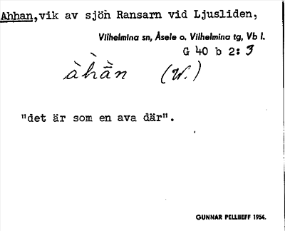 Bild på arkivkortet för arkivposten Ahhan