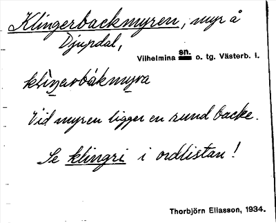 Bild på arkivkortet för arkivposten Klingerbackmyren