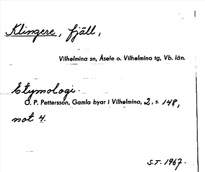 Bild på arkivkortet för arkivposten Klingere