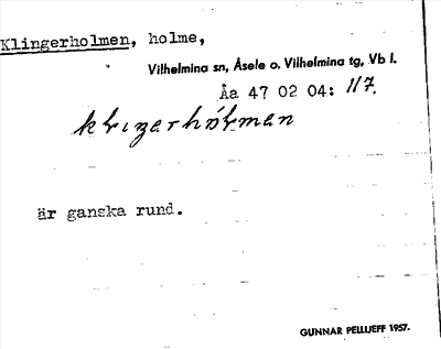 Bild på arkivkortet för arkivposten Klingerholmen