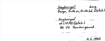 Bild på arkivkortet för arkivposten Hagberget