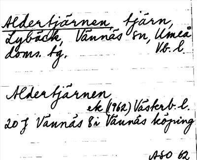 Bild på arkivkortet för arkivposten Aldertjärnen