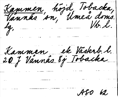 Bild på arkivkortet för arkivposten Kammen
