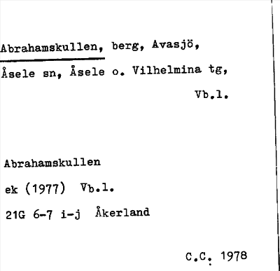 Bild på arkivkortet för arkivposten Abrahamskullen