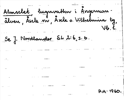 Bild på arkivkortet för arkivposten Almselet
