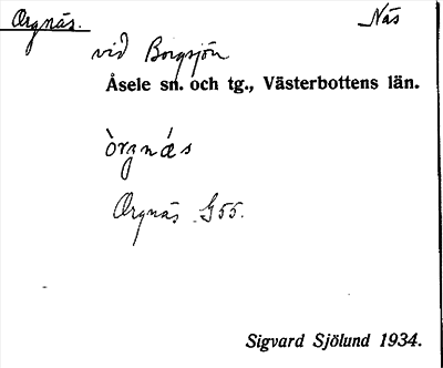 Bild på arkivkortet för arkivposten Orgnäs