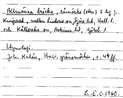 Bild på arkivkortet för arkivposten Allmänna bräcka