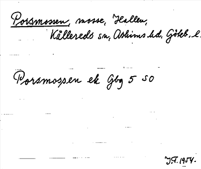 Bild på arkivkortet för arkivposten Porsmossen