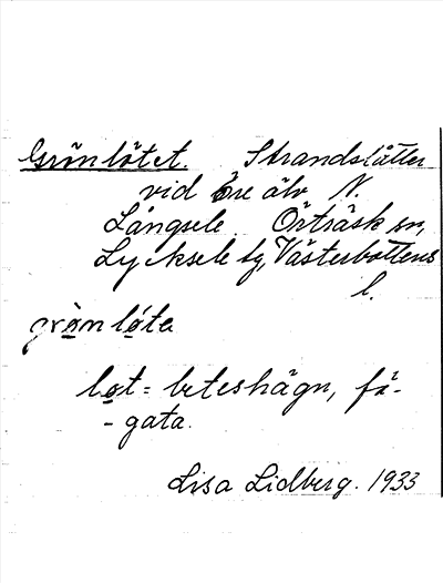 Bild på arkivkortet för arkivposten Grönlötet