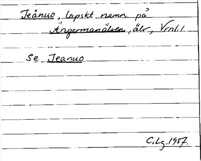 Bild på arkivkortet för arkivposten Jeänuo, se Jeanuo