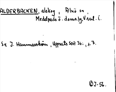Bild på arkivkortet för arkivposten Alderbacken