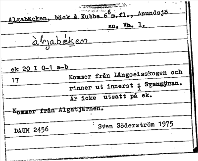 Bild på arkivkortet för arkivposten Algabäcken