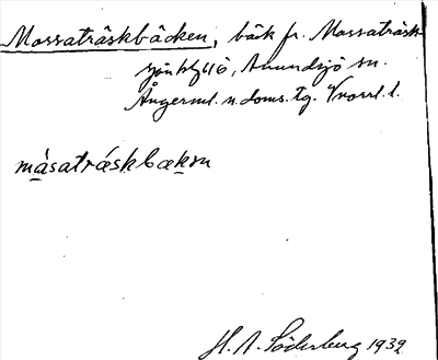 Bild på arkivkortet för arkivposten Mossaträskbäcken