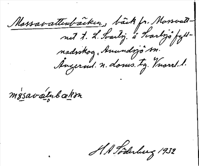 Bild på arkivkortet för arkivposten Mossavattenbäcken