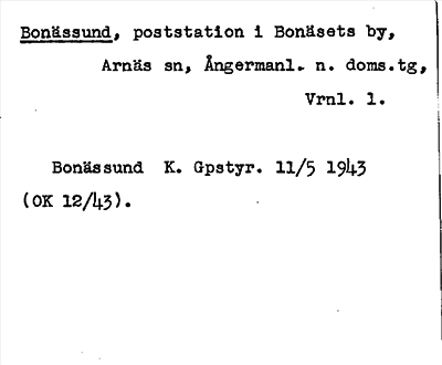Bild på arkivkortet för arkivposten Bonässund