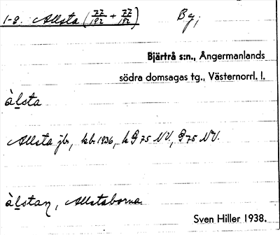 Bild på arkivkortet för arkivposten Allsta