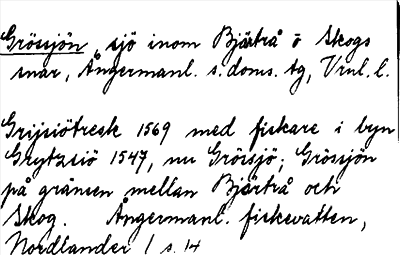 Bild på arkivkortet för arkivposten Grössjön