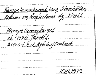 Bild på arkivkortet för arkivposten Kampelammberget
